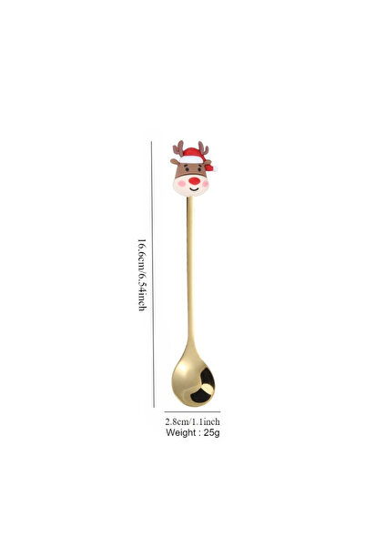 Choice Reindeer Spoon 1/4Pcs Christmas Party Dinnerware Set with Gift Box Christmas Tree Dessert Fork Spoon