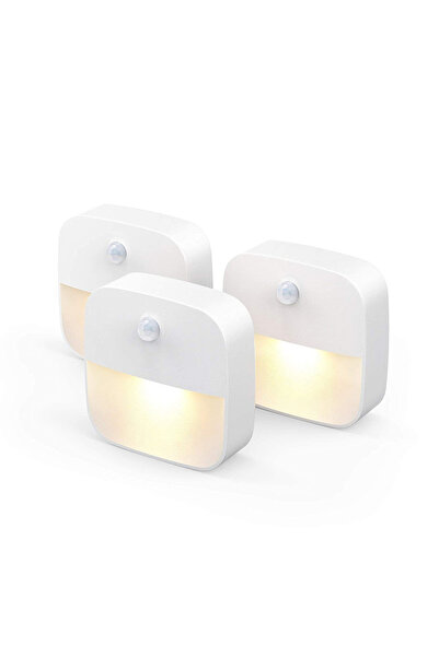 Choice 3 مصابيح ليلية بإضاءة دافئة، مزودة بمستشعر حركة LED، تعمل بالبطاريات، لاسلكية، موفرة للطاقة