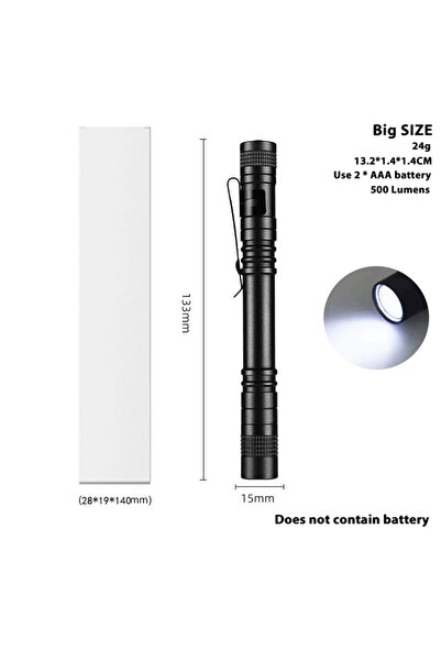 Heinast مصباح يدوي صغير LED طويل - قطعة واحدة بقوة 300 لومن، مصباح قلم محمول ...