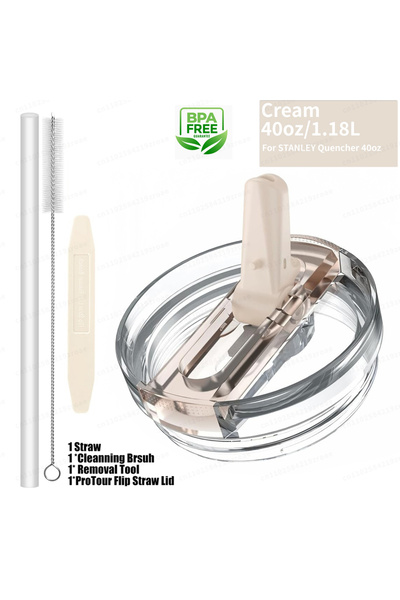 Choice غطاء بديل مانع للتسرب مع ماصة قابلة للطي، سعة 40 أونصة، مناسب لأكواب س...