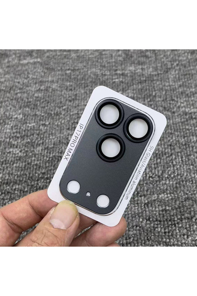 Choice واقي عدسة الكاميرا لهاتف آيفون 17 برو ماكس أسود - غطاء معدني حلقي لهات...