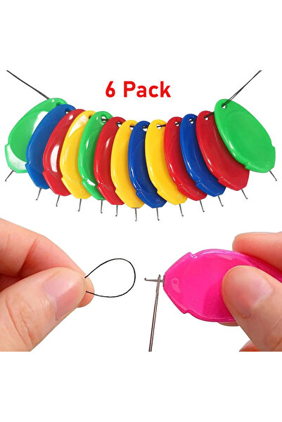 Choice 6PCS-Random Color 6PCS Needle Threader Set for Sewing Machine, Plastic Stitch Insertion Tools with W