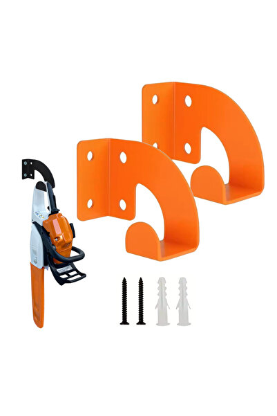 Choice حامل أدوات برتقالي اللون مكون من قطعتين، حامل جداري شديد التحمل لمنشار السلسلة، منظم جداري معدني