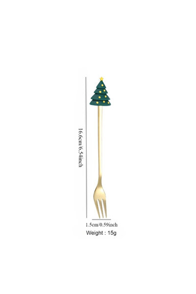 Choice Christmas Tree Fork 1/4Pcs Christmas Party Dinnerware Set with Gift Box Christmas Tree Dessert Fork