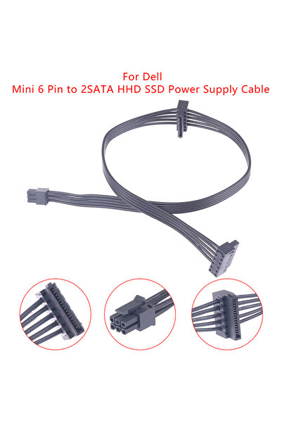 Choice كابل طاقة لمحركات الأقراص الصلبة SSD، مقاس واحد، من Mini 6 Pin إلى 2 S...