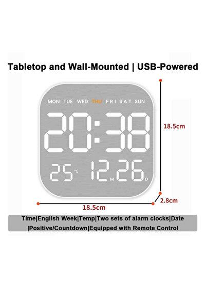 Choice C-White Shell Mirror Brushed Finish Wall Clock Premium Feel Silent Wall Clock Table Alarm Clock Temp