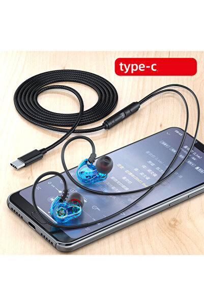 Choice سماعات أذن جديدة رباعية النواة من النوع C باللون الأزرق، صوت محيطي 9D،...