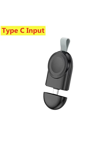 Choice قاعدة شحن لاسلكية مغناطيسية صغيرة سوداء اللون بمنفذ USB-C لساعات سلسلة...