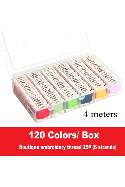 Choice خيط تطريز 6 خيوط، 120 لونًا، 4 أمتار، 120 لونًا، 80 لونًا، خيط خياطة