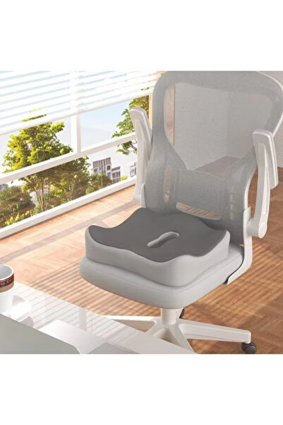 Choice Grey 1pc Memory Foam Seat Cushion - 3D Ergonomic Support| Light Green & Grey, Washable Polyester, Ca