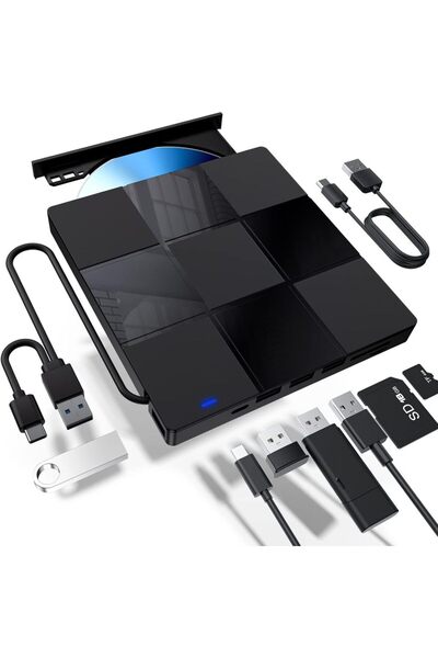 Choice black External CD/DVD Drive, DVD Player for Laptop, USB 3.0 Ultra-Slim Portable CD Burner Optical Dr