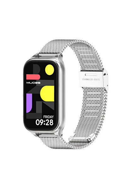 Choice سوار معصم فضي لساعة Mi Band 8 Active، وسوار معدني لساعة Mi Band 9 Acti...