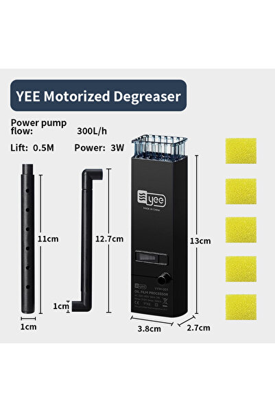 Choice1 فلتر كاشط الزيت السطحي لحوض السمك بقوة 3 واط، صغير الحجم، صامت، يعمل ...