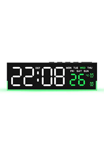 Choice ساعة منبه رقمية تعمل بمنفذ USB من BG مع إضاءة مزاجية، تعرض درجة الحرار...