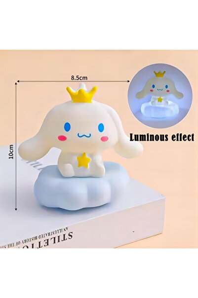 Miniso ضوء ليلي أزرق فاتح على طراز سانريوس الياباني الجديد، سحابة مطلية بالمينا، شخصيات كرتونية: كورومي، سينامورول، بوتشاكو، صغير الحجم