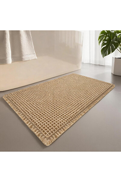 Choice سجاد حمام بنمط الوافل الكاكي، مقاس 43 سم × 61 سم، ناعم، مانع للانزلاق،...