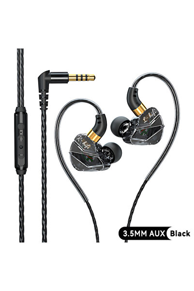 Choice سماعات أذن سلكية عالية الدقة (HIFI) سوداء اللون، مزودة بمقبس 3.5 ملم، ...