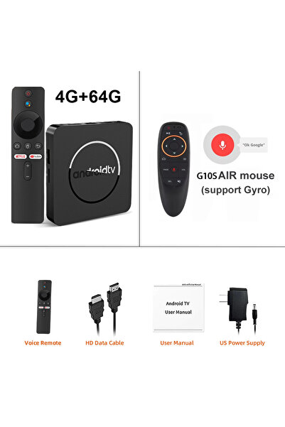 Choice EU Plug 4G 64G Voice Remot Android14 TV Box Q10 Allwinner H313 Supports 2.4G&5G Dual Wifi 8K 64G 128