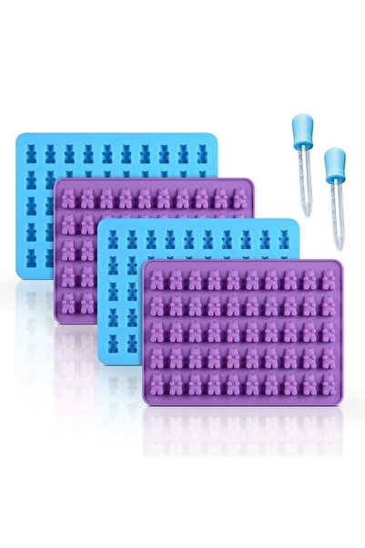 Choice Bear 6-piece set Mini Fudge Molds Silicone Chocolate Fudge Molds with Dropper Non-stick Food Grade J