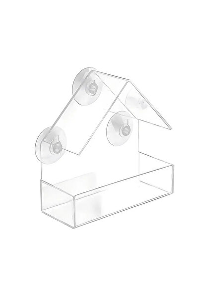 Choice بيت طيور معلق خارجي من الأكريليك، أبعاده 15×6×15 سم، مزود بنافذة شفافة...