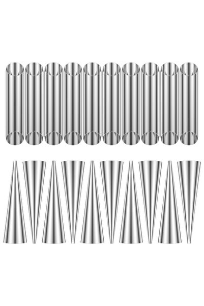 Choice قوالب كانولي فضية اللون، 20 قطعة أو 30 قطعة، مصنوعة من الفولاذ المقاوم...