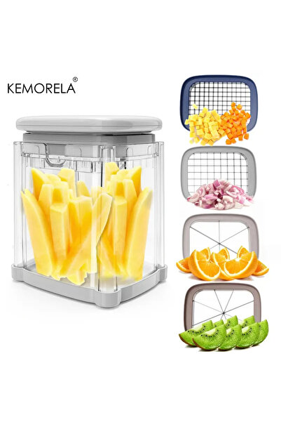 Choice مجموعة واحدة من قطاعة البطاطس المقلية اليدوية متعددة الوظائف بشفرات قابلة للاستبدال لتقطيع البطاطس في المطبخ