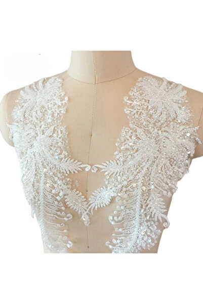 Choice زوج واحد من الخزف الأبيض، مقاس 14 × 36 سم. تطريز ثلاثي الأبعاد من الدا...