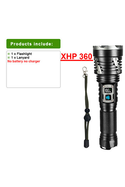 Choice مصباح يدوي LED قوي بقوة 10000000 لومن، بدون بطارية، فائق السطوع، قابل لإعادة الشحن عبر منفذ USB، مقاوم للماء، تكتيكي