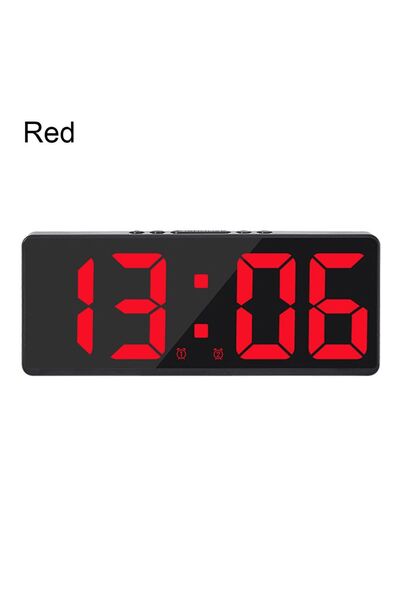 Choice ساعة منبه رقمية حمراء بتحكم صوتي، مزودة بخاصية الغفوة، ووضع ليلي، ساعة مكتبية، تعمل بنظام 12/24 ساعة، مضادة للانعكاس.
