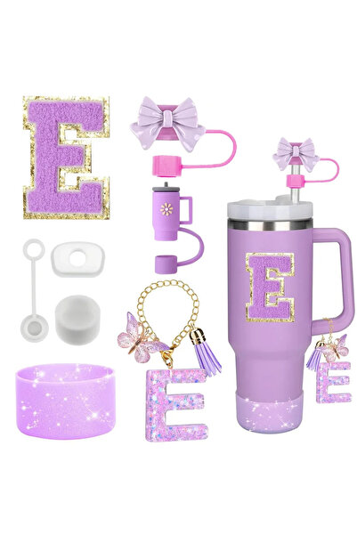 Choice مجموعة ملحقات E-Purple-8pcs لأكواب ستانلي الأرجوانية سعة 30 أونصة و40 ...