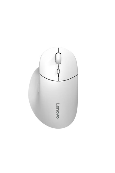 LENOVO ماوس لاسلكي بلوتوث M27 أبيض اللون، بتصميم مريح، مناسب لليد اليمنى