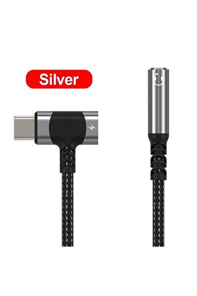 Choice محول صوت AUX من USB-C إلى مقبس 3.5 ملم، فضي اللون، 2 في 1، مقسم OTG من النوع C، محول كابل سماعة رأس.