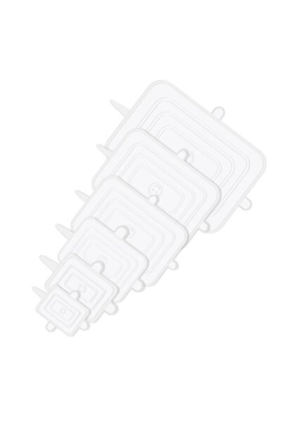 Choice غطاء سيليكون مربع قابل للتمدد، أبيض 1، 6 قطع، ملحقات أدوات المطبخ، أغط...