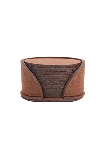 choice2 مجموعة من 10 قطع من قواعد الأكواب المستديرة المصنوعة من اللباد البني،...