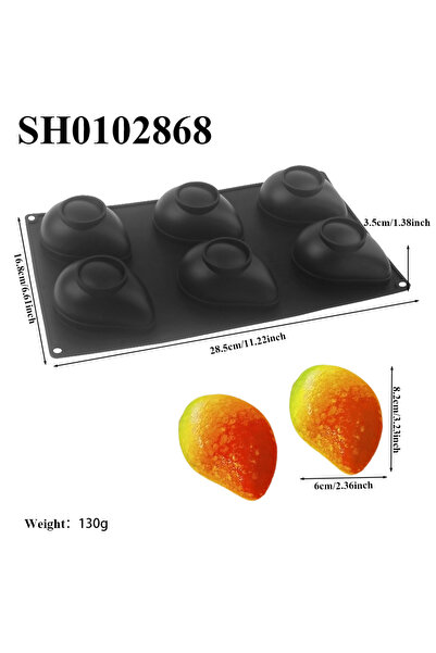 Choice قالب سيليكون على شكل فاكهة لعمل كيك موس المانجو بستة تجاويف، قالب حلوى...
