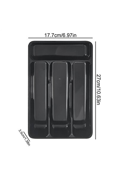 Choice White Compact Silverware Organizer with 4 Compartments Flatware Holder...