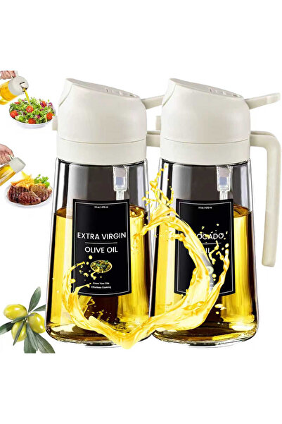 Choice عبوتان من بخاخات الزيت البيضاء للطبخ، زجاجة موزع زيت زيتون 2 في 1 للمط...