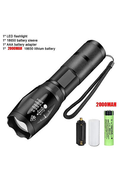 XIWANGFIRE 2000mah High Power Led Flashlights Camping Torch 5 Lighting Modes Aluminum Alloy Zoomable Light Wate