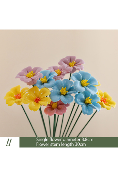 Choice 5 قطع عشوائية من الزهور الخزفية، 11 قطعة، زهور صناعية مصنوعة يدويًا في...