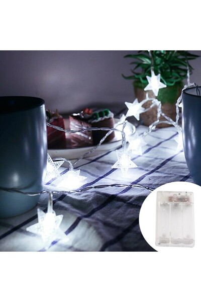 Choice سلسلة أضواء خارجية بطول 1.5 متر مزودة بـ 10 مصابيح LED بيضاء باردة على...