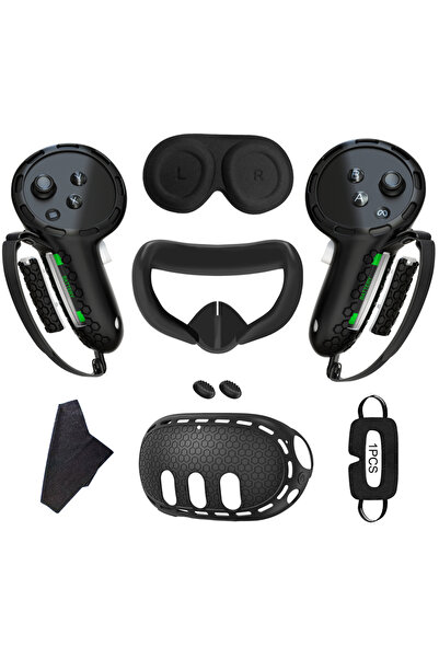 Choice for Quest 3 10-in-1 soft Silicone Controller Case for Meta Quest 3 /3S Headset Grip Protector with B
