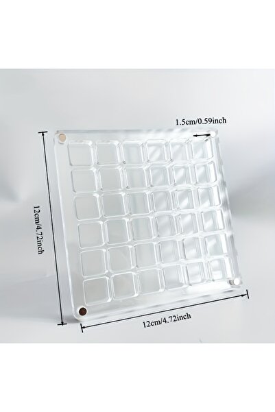 Choice صندوق تخزين مربع من الأكريليك مكون من 36 خانة - خزانة عرض شفافة لأصداف البحر، حجر شاطئ صغير