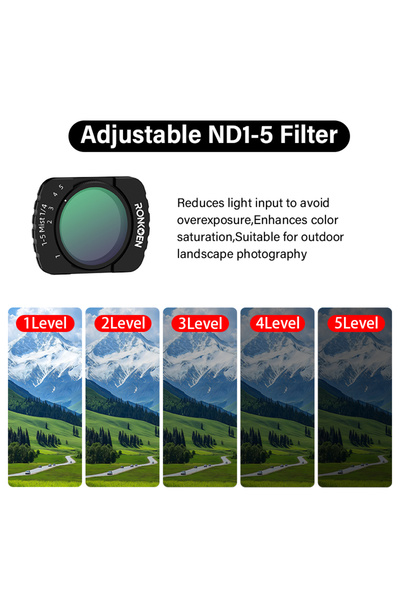 Choice مجموعة فلاتر VAR ND1-5 المغناطيسية من رونكوين ND/CPL لملحقات DJI OSMO ...