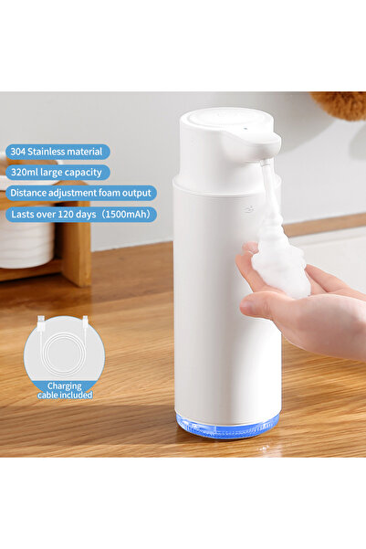 Choice X21 White Stainless Automatic Soap Dispenser 320ml Touchless Rechargea...
