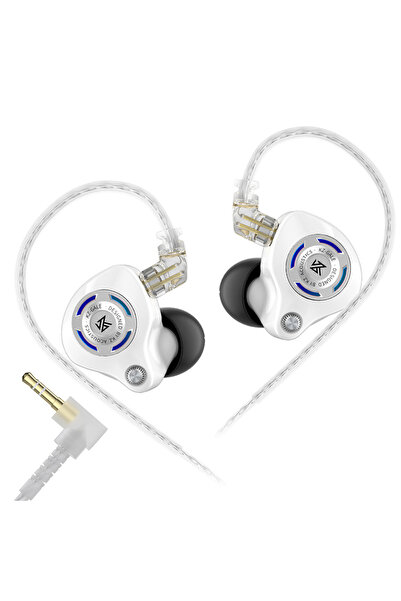 Choice سماعات أذن Gale White بدون ميكروفون، سماعات رأس سلكية عالية الدقة للألعاب من KZ Gale مزودة بميكروفونين، محرك ديناميكي فائق الخطية داخل الأذن، مقاس M