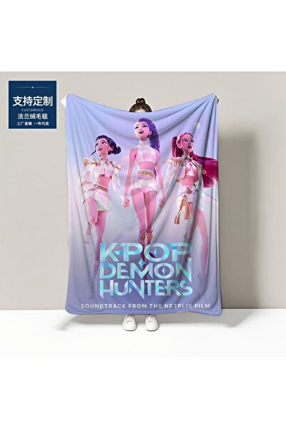 Choice 100x150cm black Kpop Magic Hunting Girl Group Blanket Cartoon anime flannel dormitory blanket small