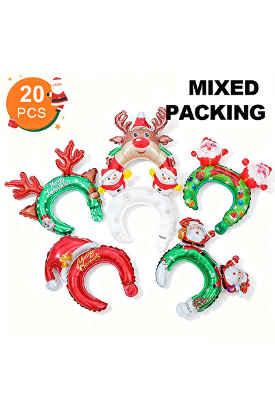 Choice مجموعة أخرى من 20 قطعة من أغطية الرأس على شكل بالونات عيد الميلاد مقاس...