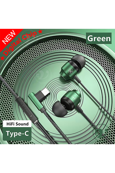 Choice سماعات أذن للألعاب من النوع C، لون أخضر، صوت جهير قوي بتقنية 9D، مزودة...