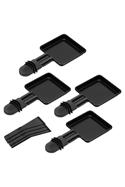 Choice مجرفة نايلون سوداء، 4 قطع، مقلاة راكليت صغيرة مربعة الشكل، مقبض، مقلاة...