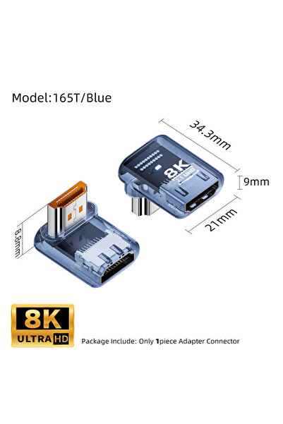 Choice محول 165T-Blue بزاوية 90/270/360 درجة متوافق مع HDMI 2.1 بدقة 8K@60Hz،...